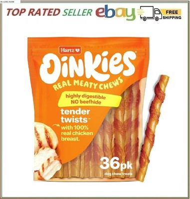 Hartz Oinkies Tender Treats Wrapped wiith Real Chicken Dog Chews 36 Pack