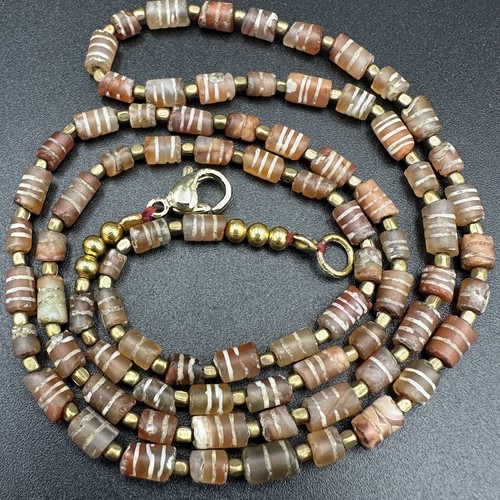 ancient Roman Old carnelian Agate beads necklace beautiful colour - Picture 5 of 9