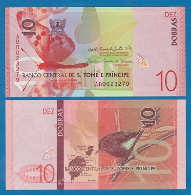 SAINT THOMAS AND PRINCE 10 Dobras P 77 2020 UNC Sao Tome E Principe &