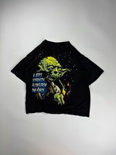 Vintage Star Wars Yoda Tee / Movie Lucas Films / 1996 Graphic / XL Black