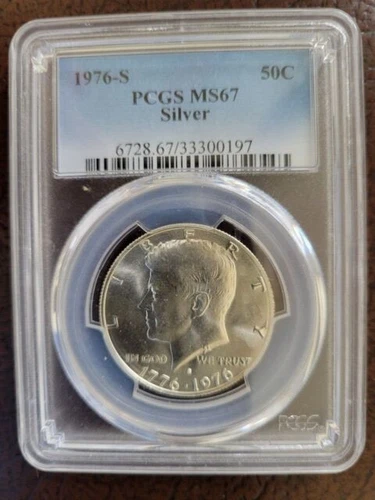 1976-S 50C PCGS MS67 SILVER KENNEDY HALF DOLLAR