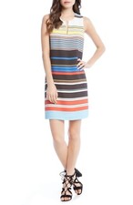 NWT KAREN KANE WHITE BLUE RED STRIPES SHIFT DRESS SIZE XL $148