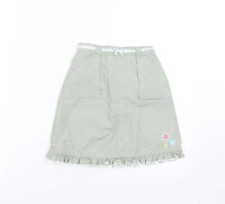 Babble Boom Girls Green Cotton Blend A-Line Skirt Size 3-4 Years  embr