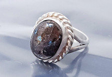 Vintage Navajo Sterling Silver Turquoise band Ring size 5