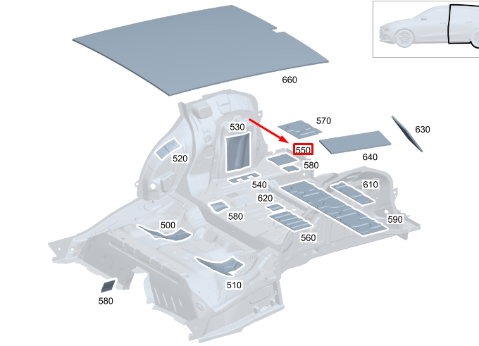 MERCEDES-BENZ GLA H247 Unterboden seitliche Dämpfung hinten A1776821401