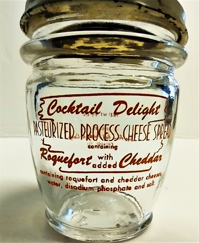 Vtg Cocktail Delight Cheese and Reese Pure Jelly Jars by Hazel Atlas with Caddy - Picture 4 of 11