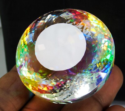 Stunning!!! 393 Ct Natural Rainbow Color Mystic Topaz Round Certified Gemstone
