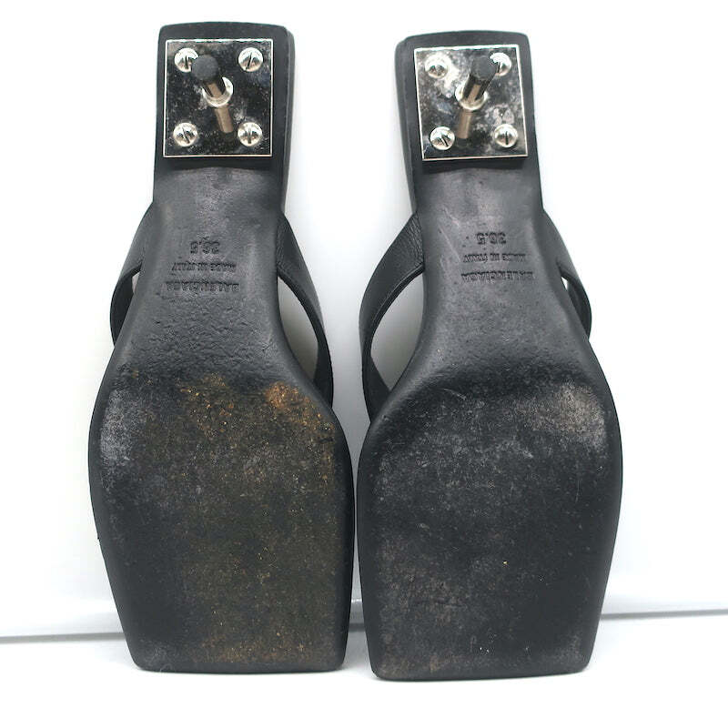 Balenciaga Metal 40 Thong Sandals Black Leather Size 36.5 Balenciaga Metal 40 Thong Sandals Black Leather Size 36.5