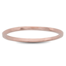 Solid 14K Rose Gold Hammered Ring 1mm Size 1   15 Thin Gold Ring Midi Stack Band