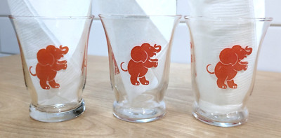 Vintage Libby Pink Dancing Elephant Shot Juice Glass