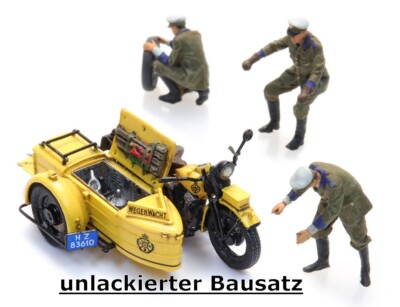 Artitec 10.398 - 1:87: ANWB Pannenhilfe Motorrad Beiwagen, Figuren, Bausatz