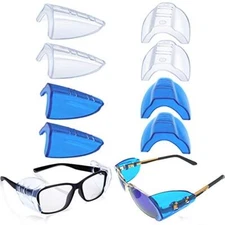 4 Pairs Eyeglasses Side Shields Flexible Slip On Eyewear Protective Side Shields