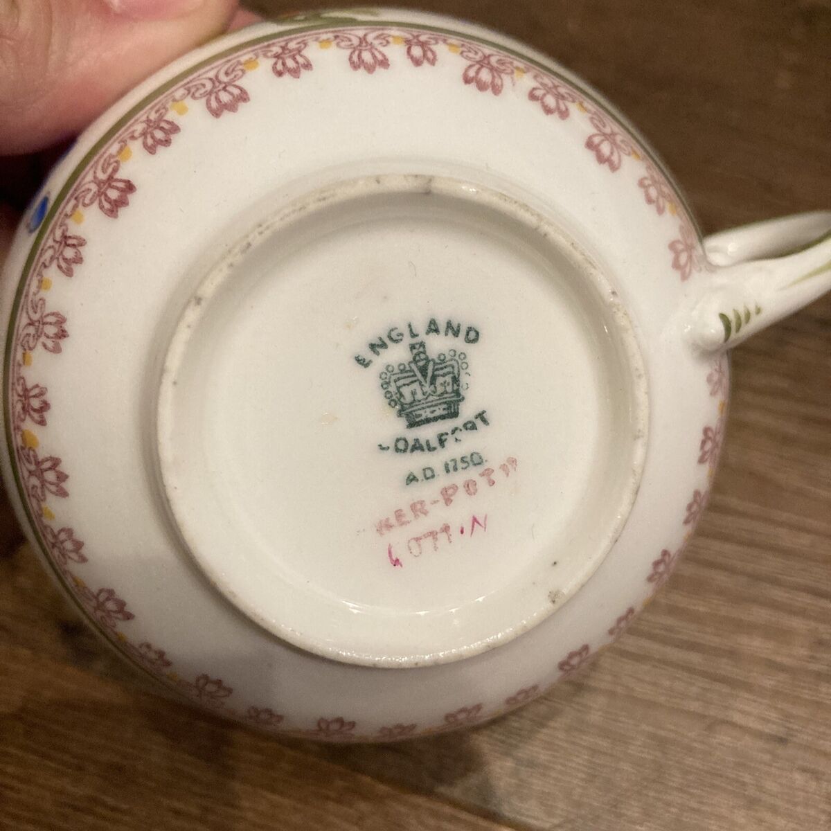 2 Antique Coalport Flower Pot Coffee Tea Cups 6071 England 2 Antique Coalport Flower Pot Coffee Tea Cups 6071 England