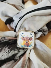 SLIDE Scarf Wild Rag Scarves Slide highland cow gift, bandana slide, western 
