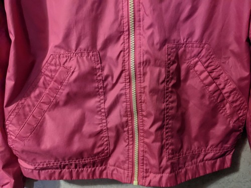 London Fog Spring Fall Lined Hooded Jacket Windbreaker Girls size 14/16 Pink Gra - Picture 5 of 11