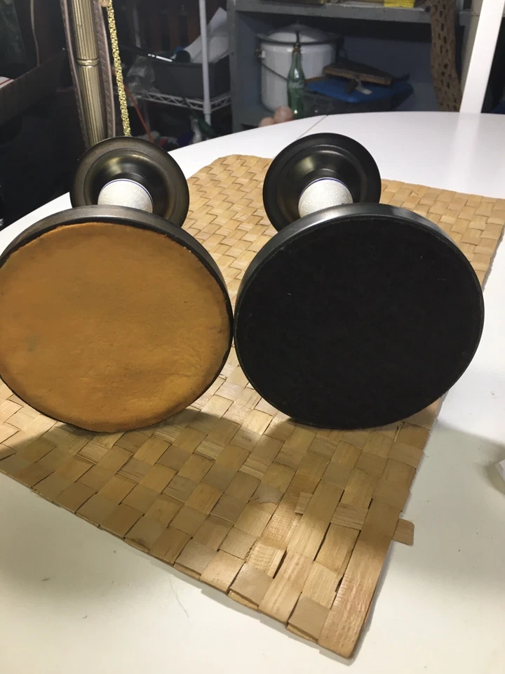 Pair Of Delft Ceramic , Metal Candlesticks 1950’s - Image 4 of 4