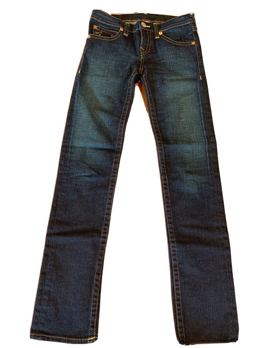 True Religion Girls Julie Super T Jeans Size 14 Big Rope Stitch 30 