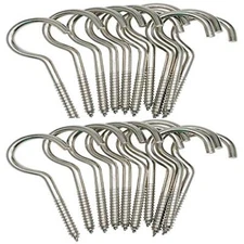 20 PCS 3 Inch Heavy Duty Large Screw Hook Ceiling Hook Cup Hook Silver