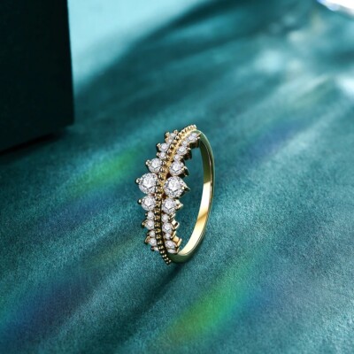 1ct Ring Diamant Testpass Gelbgold Laborgefertigt VVS1/D/Top Größe US:5