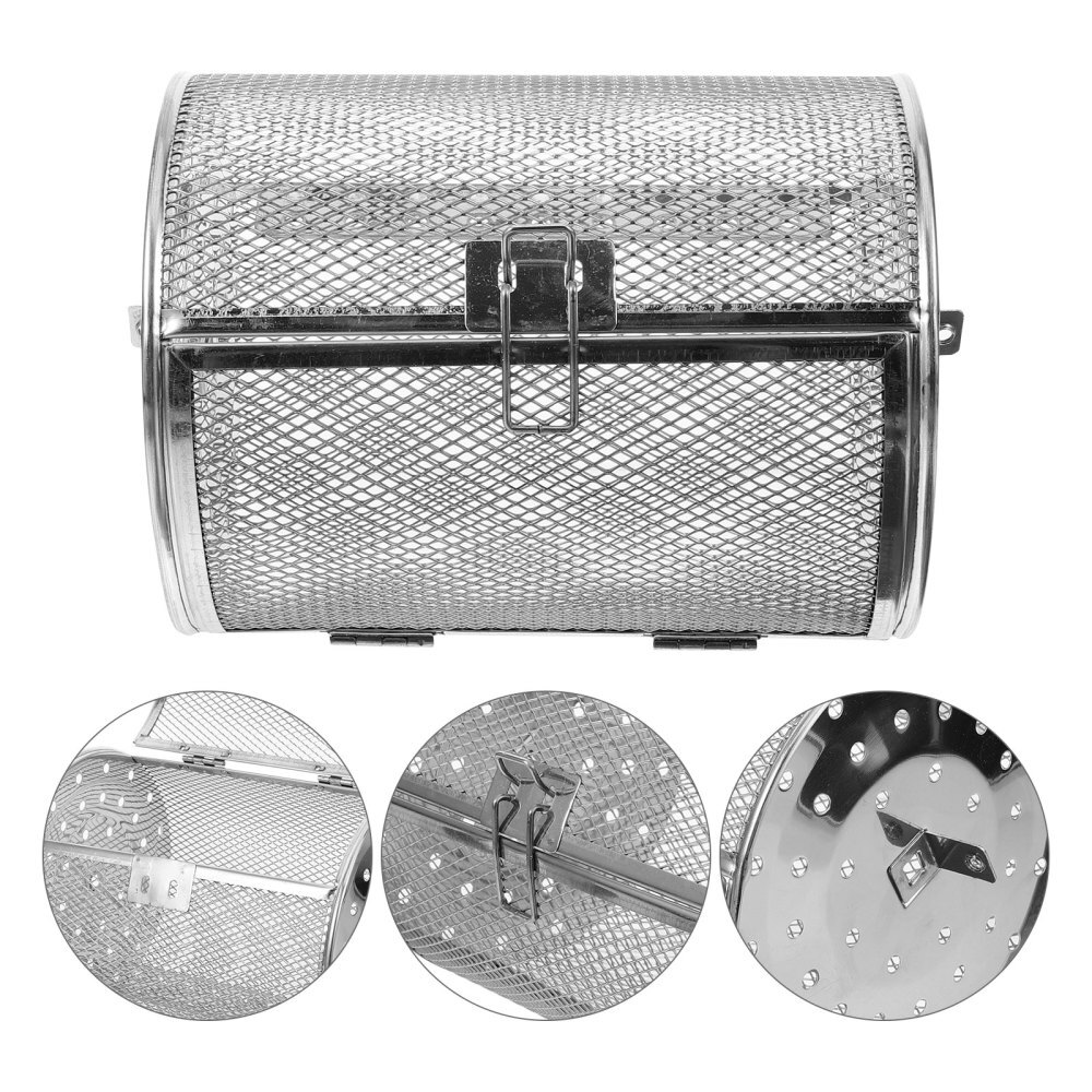 Stainless Steel Rotisserie Coffee Roaster Basket Rotating Grilled Cage