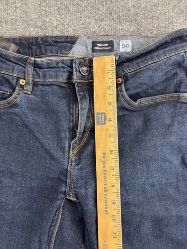 Volcom Solver Jeans Men's 30 Blue Denim Modern Straight Dark Wash Stretch - Picture 4 of 8