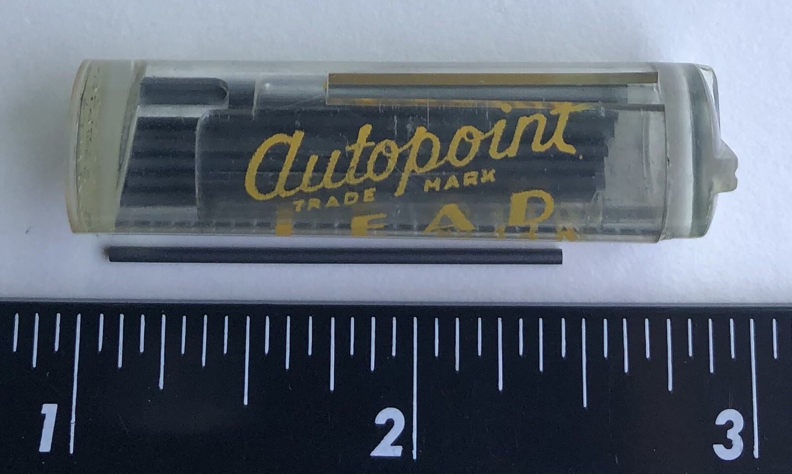 Vintage AUTOPOINT Mechanical Pencil Lead H Hard Black 1.1mm 1-3/8" NOS 24pk USA