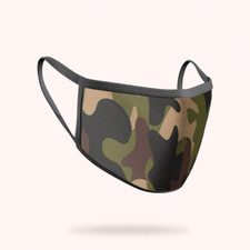 100 Pack Camo Fabric W/POCKET FILTER Face Mask Durable Breathable Washable