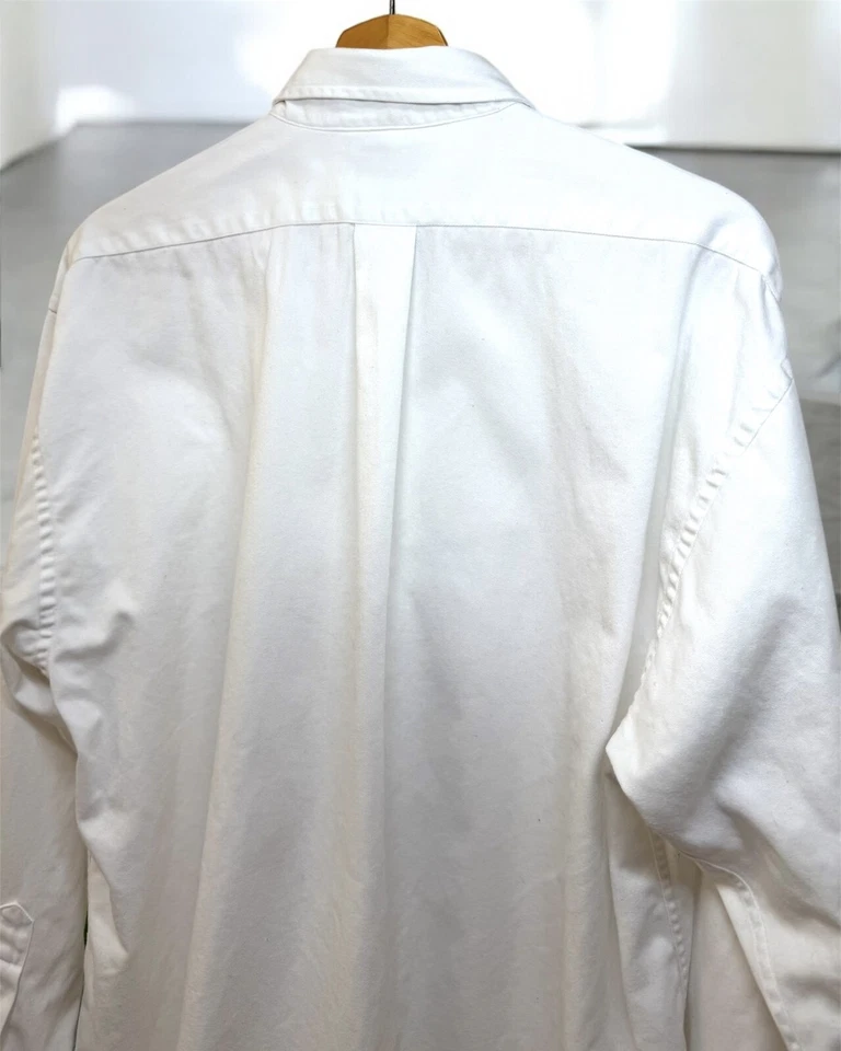 Camisa Yves Saint Laurent YSL Botón Para Hombre Manga Larga Blanca De Colección Talla M UK Foto 3 de 4