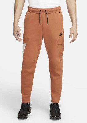 Nike Sportswear Tech Fleece Utility Pants Orange Black Men's Size
