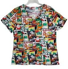 Rudolph the Red Nosed Reindeer M Medium Christmas Scrub Top Peds Vet Dentist