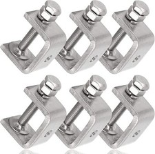 Stainless Steel C Clamps Mini 1 Inch for Mounting Heavy Duty Metal U Clamps6pcs