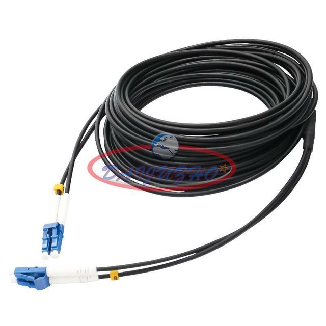 200M Black Armored Fiber Cable Duplex Fiber Optic Patch Cord LCLC UPC
