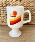 McDonald's Sunshine White Milk Glass Pedestal Footed Mug Vintage Rare