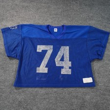 Vintage Russell Athletic Football Jersey Mens L-XL Blue 74 Mesh USA 80s 90s