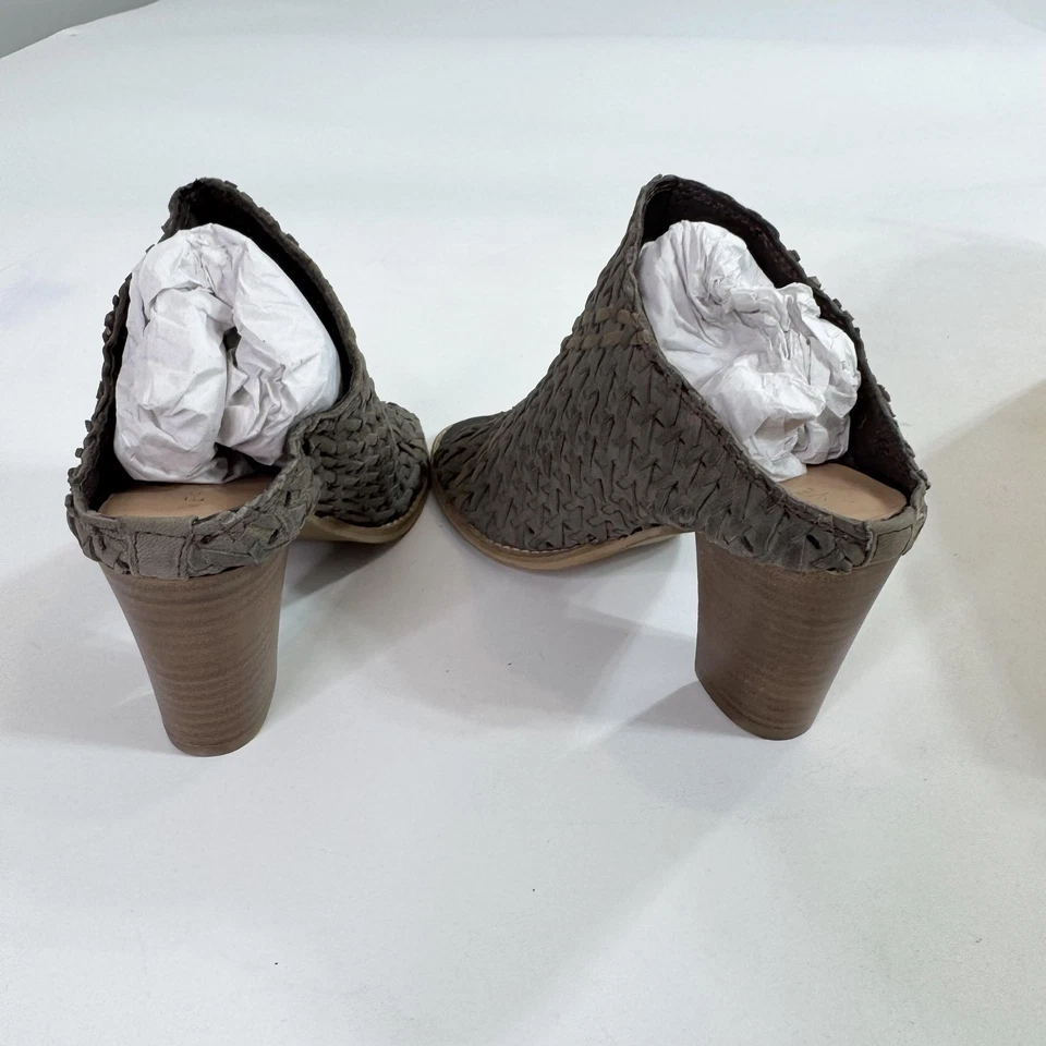 Zapatos muy volátiles para mujer talla 8 chocolate joie tejido mula punta abierta tacón bloque Foto 4 de 4