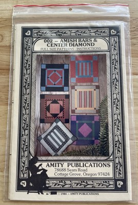 Amish Bars & Center Diamond 14  Blocks Sewing Pattern by Amity Publications