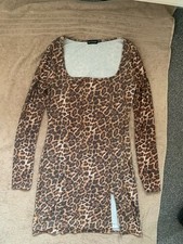 PrettyLittleThing Leopard Print Dress Size 14 Excellent Condition