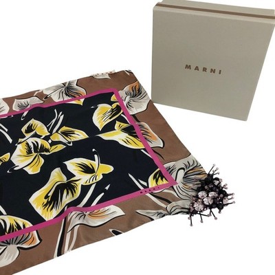 Marni/Marni/Bijou/Botanical Pattern Scarf/Silk/Rs1492