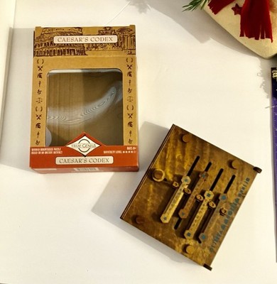 Project Genius Caesars Codex Brain Teaser Puzzle Box Wooden great condition