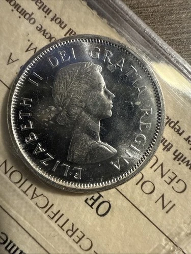 1962 Canada Twenty Five Cent 25C Coin - CAMEO - ICCS MS 65 - OE 753 - C13