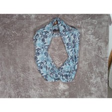 Infinity Scarf Women OS Blue Paisley Floral Sheer Lightweight Loop Scarf