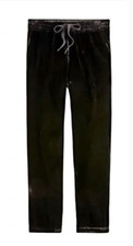 NWT J.Crew Black Velvet Drawstring Jogger Pant BA234 Sz 6