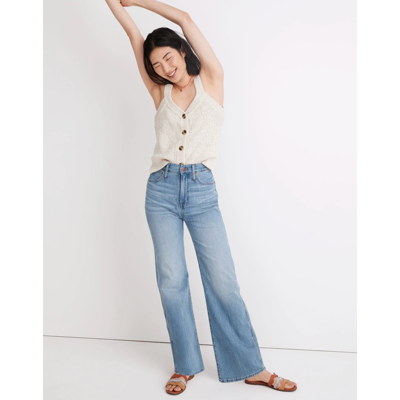 "Madewell 11\" High Rise Flare Jeans Light Wash Stretch Denim 24"