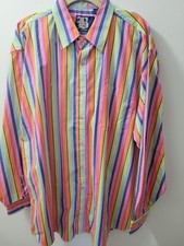 Brooklyn Express JB Shirt Mens XXL Multi Color Striped Long Sleeve Streetwear 
