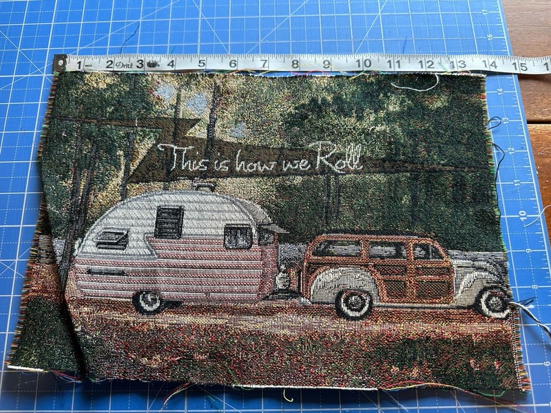 Camping Camper Tapestry 13.5 W x 9 L RV Travel Trailer Sewing Fabric
