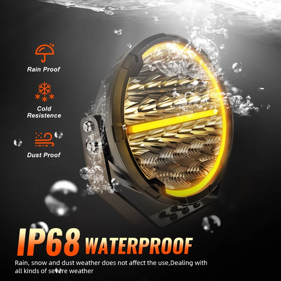 Luces LED de trabajo de conducción AUXBEAM 9" pulgadas vainas antiniebla DRL todoterreno SUV camión Foto 4 de 4