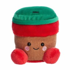 Aurora Festive Palm Pals Jo Peppermint Mocha Stuffed Animal - Small, Red