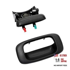 Tailgate Handle Latch and Bezel Trim with Rod Clips for 1999-2007 Black