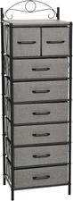 Victoria Dresser Tower Storage Organizer with 8 Drawers Black Metal Frame and As