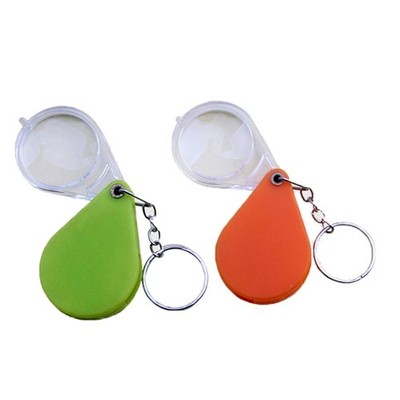 Multifunction Fold Magnifying Glass Keychain 10x Magnifier Handheld Mini Loupe